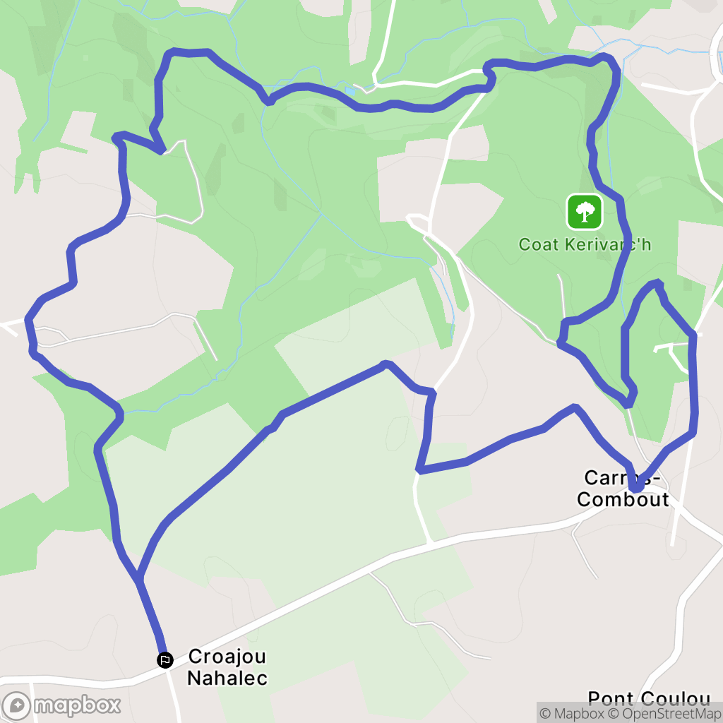 Querrien : carte du parcours de randonnée - France