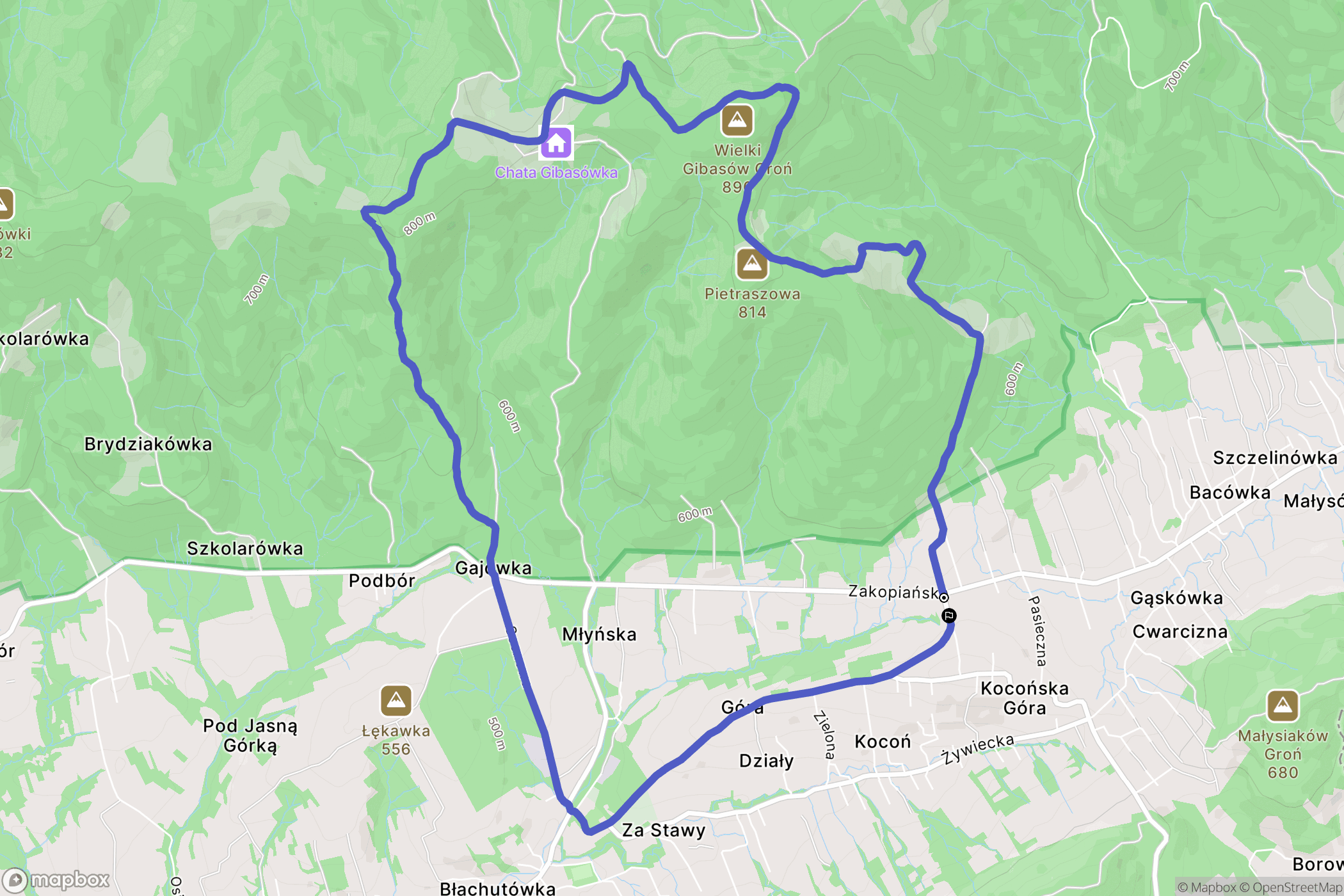 Kocoń: mapa trasy - Poland