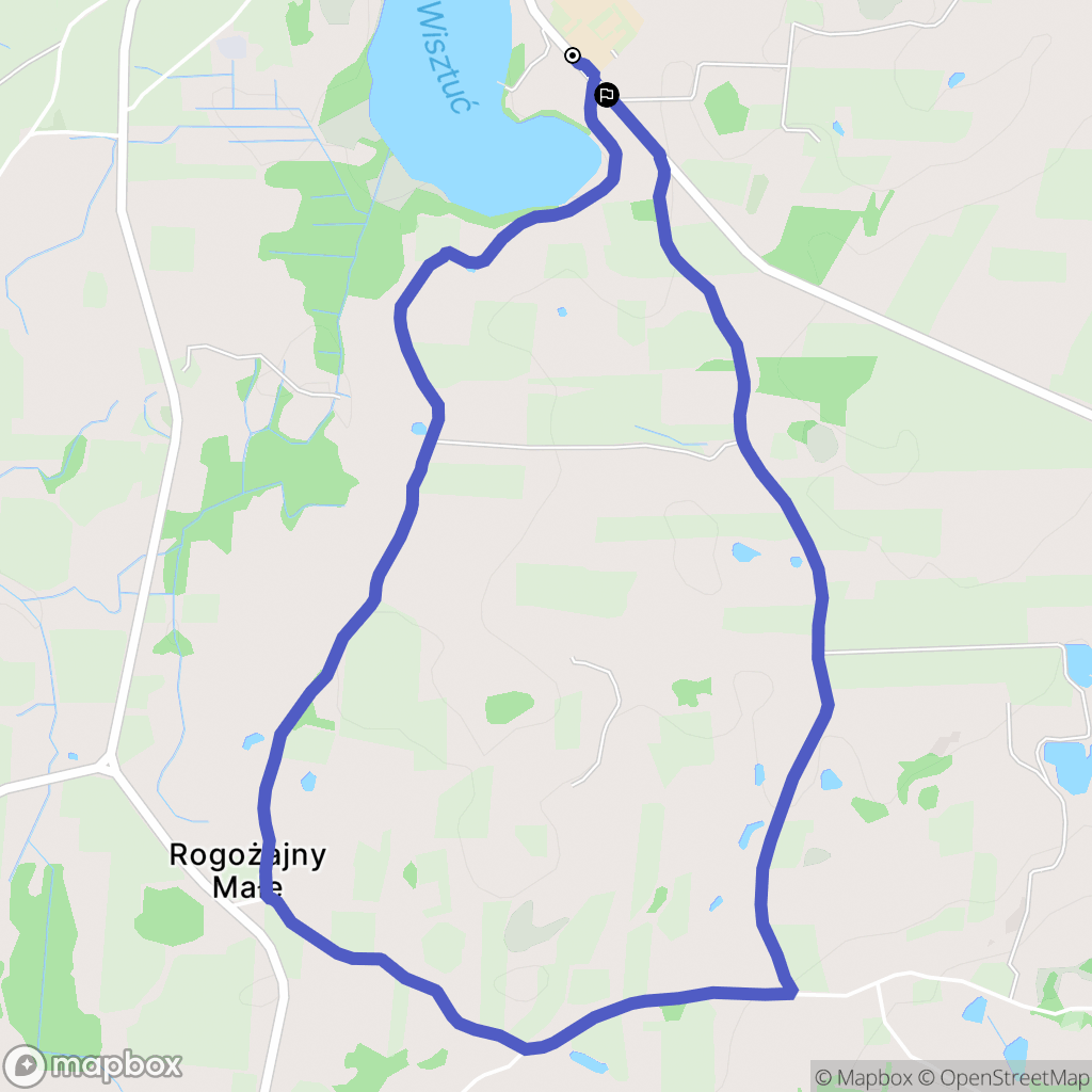 Wiżajny: mapa trasy - Poland