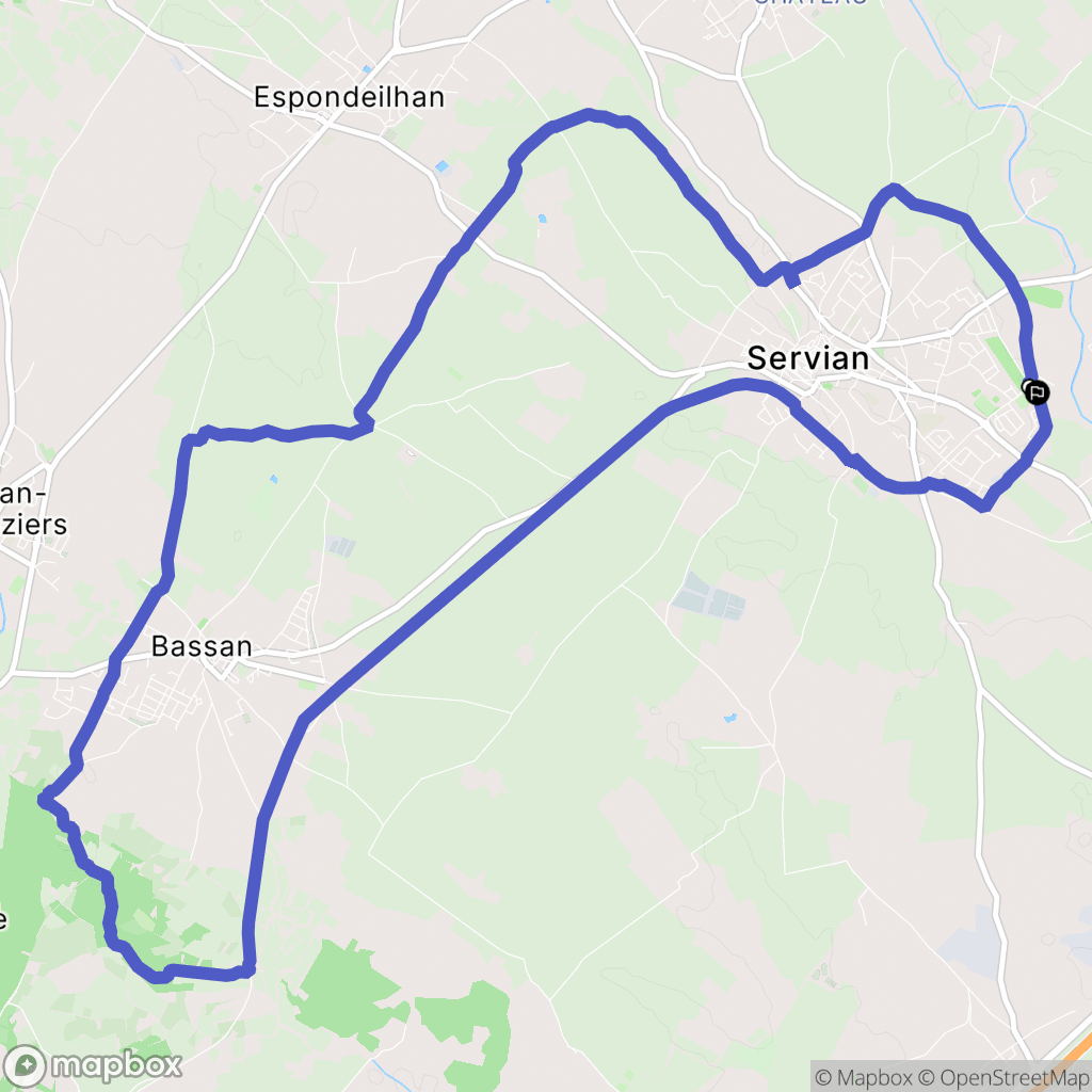 Servian : carte du parcours de randonnée - France