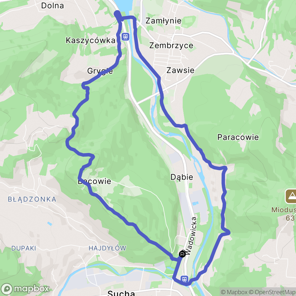 Sucha Beskidzka: mapa trasy - Poland