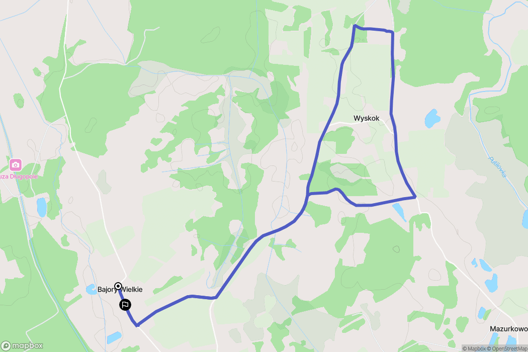 Bajory Wielkie: mapa trasy - Poland