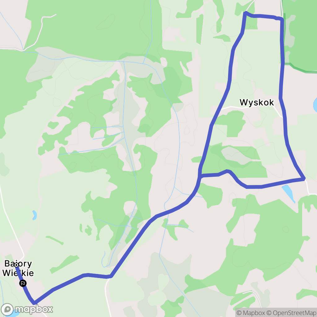 Bajory Wielkie: mapa trasy - Poland