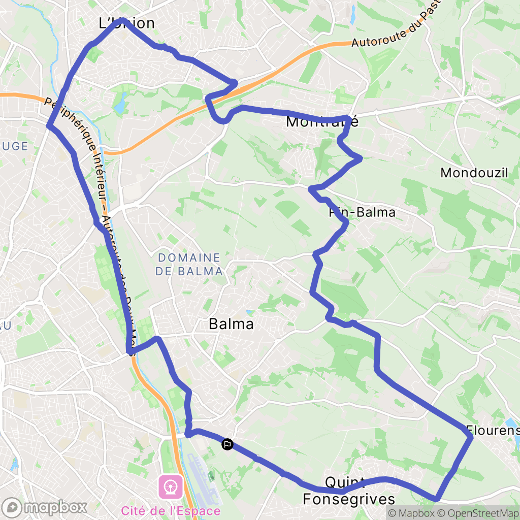 Balma : carte du parcours de randonnée - France