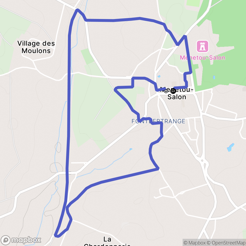 Menetou-Salon : carte du parcours de randonnée - France
