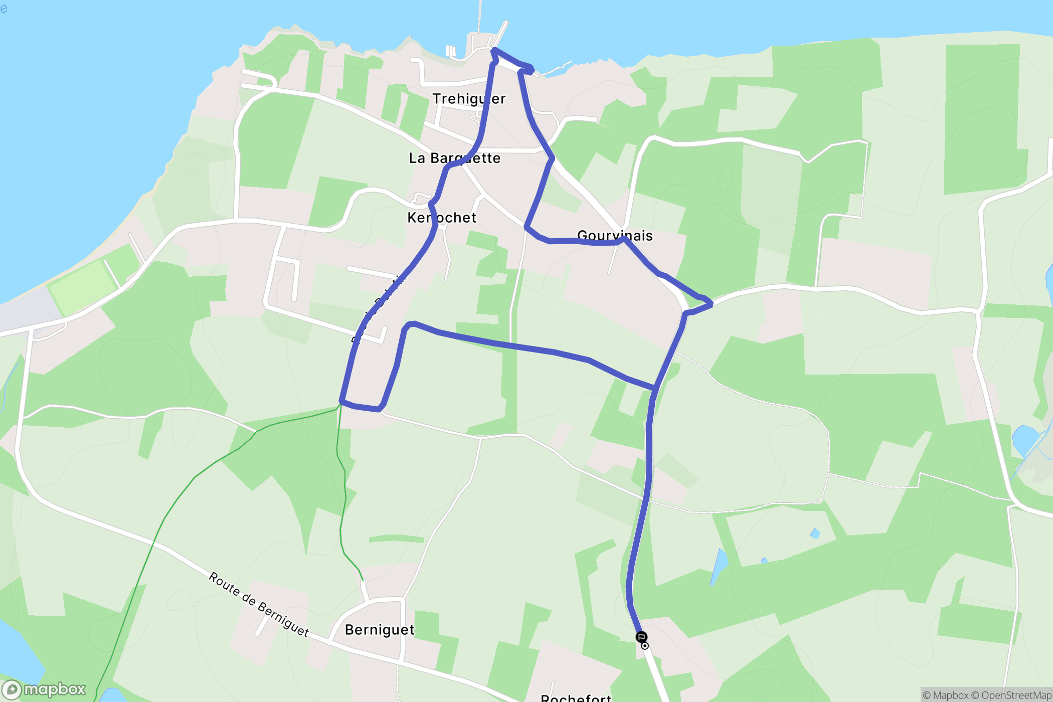 Pénestin : carte du parcours de randonnée - France