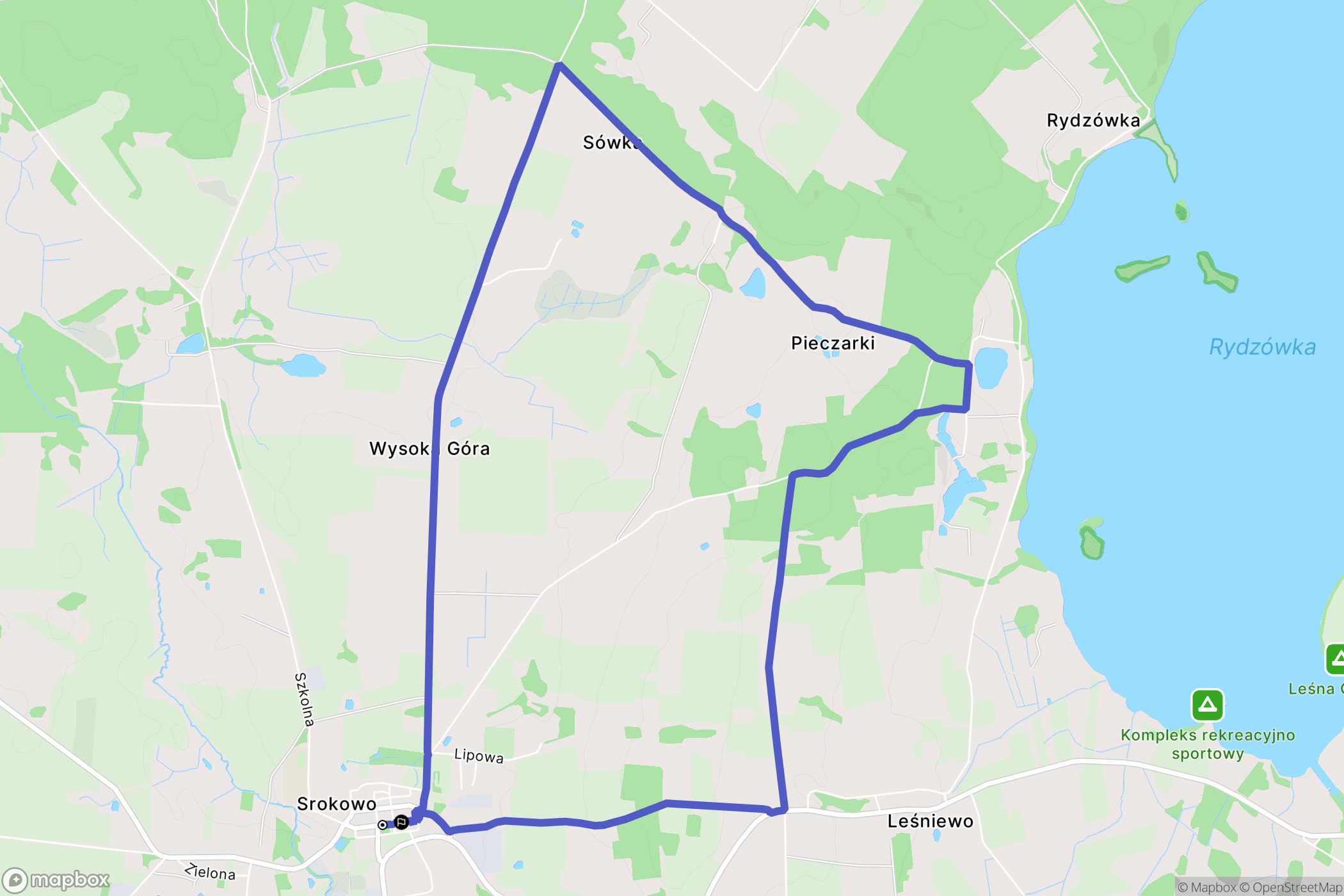 Srokowo: mapa trasy - Poland