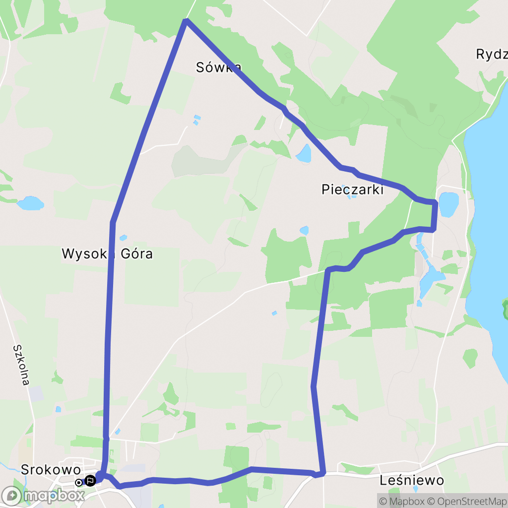 Srokowo: mapa trasy - Poland