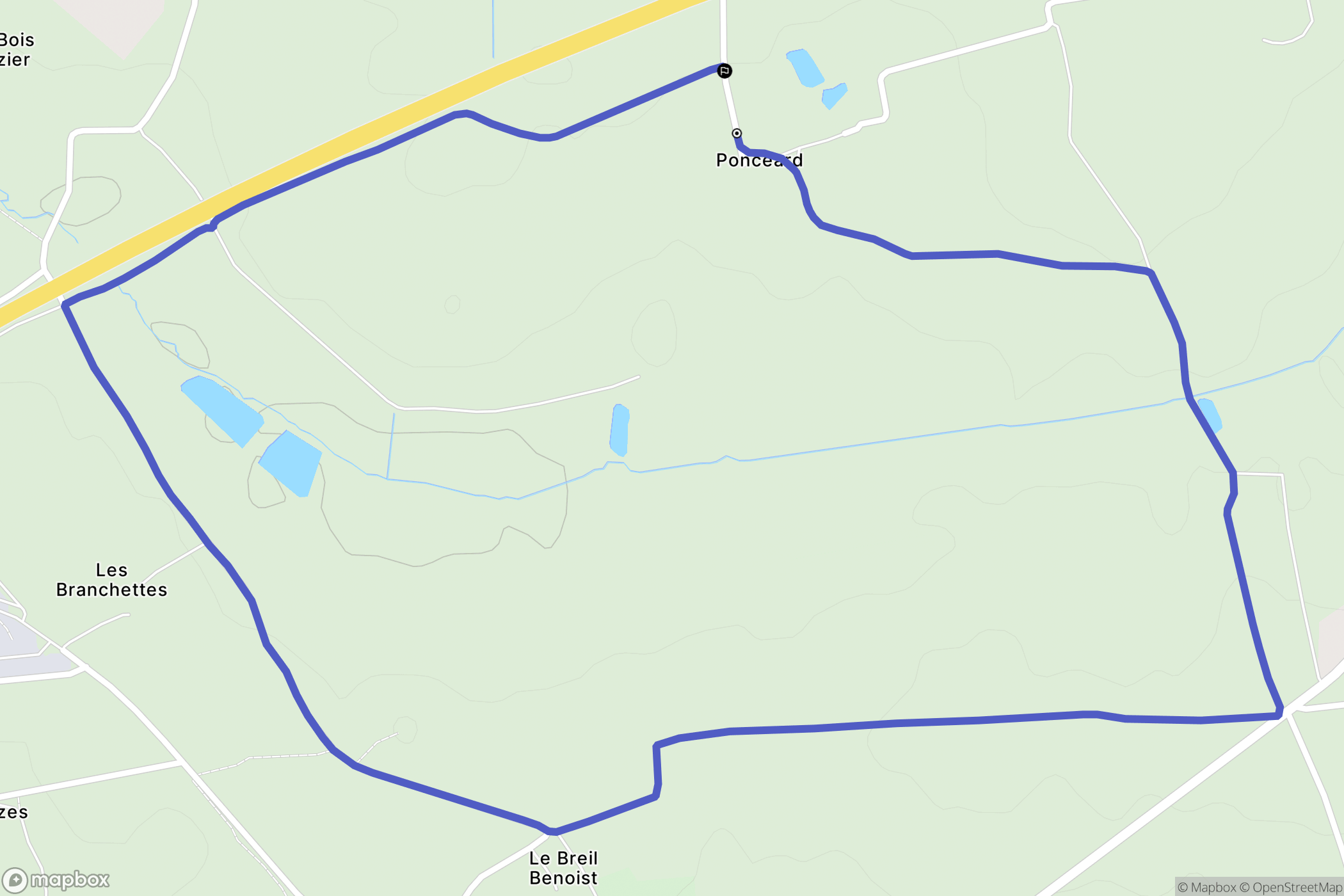 Erbrée : carte du parcours de randonnée - France
