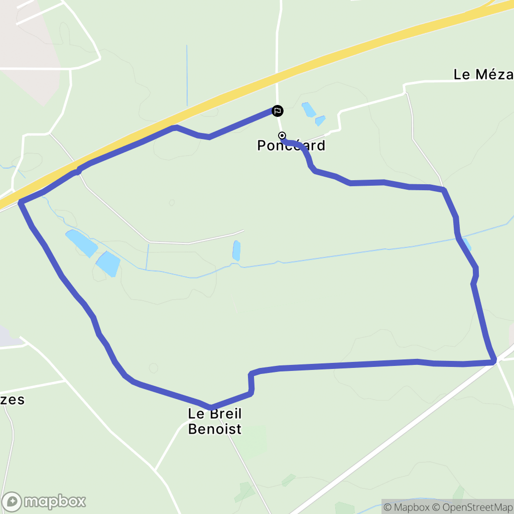 Erbrée : carte du parcours de randonnée - France