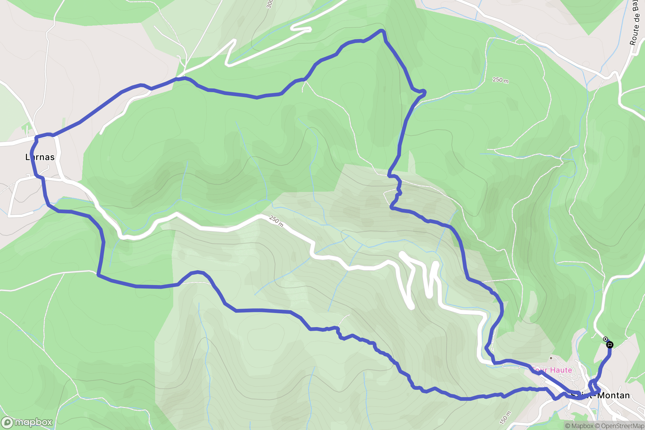 Saint-Montan : carte du parcours de randonnée - France