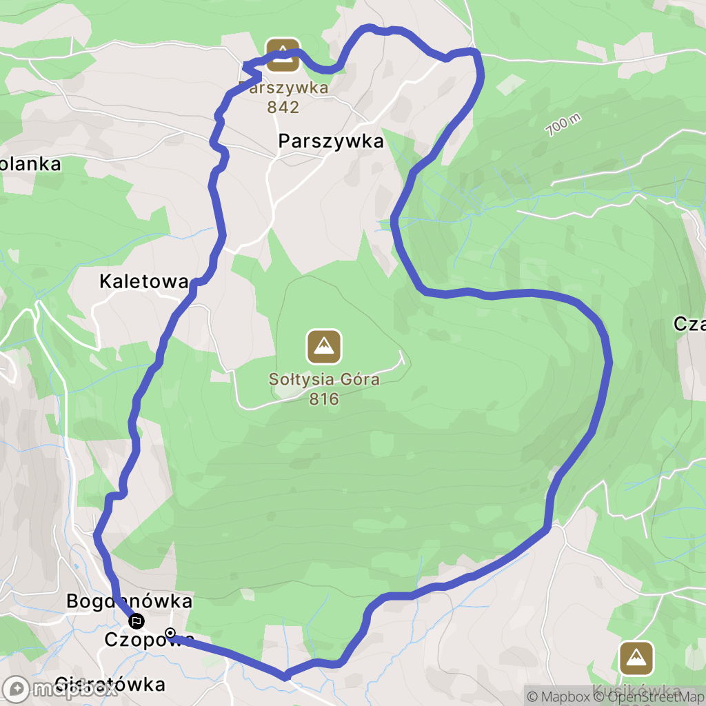 Bogdanówka: mapa trasy - Poland