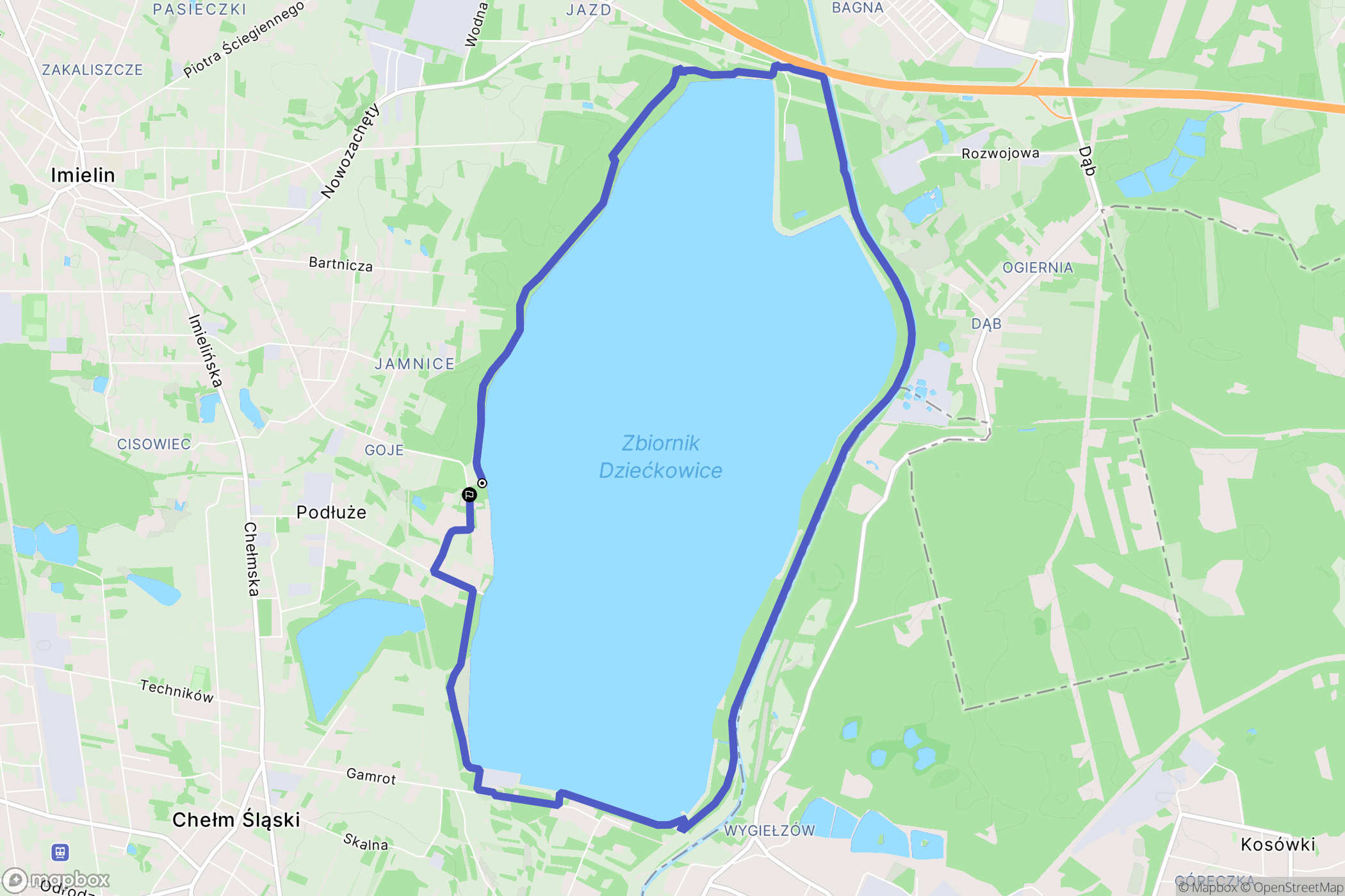 Imielin: mapa trasy - Poland