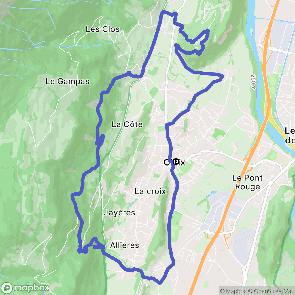 Claix : carte du parcours de randonnée - France