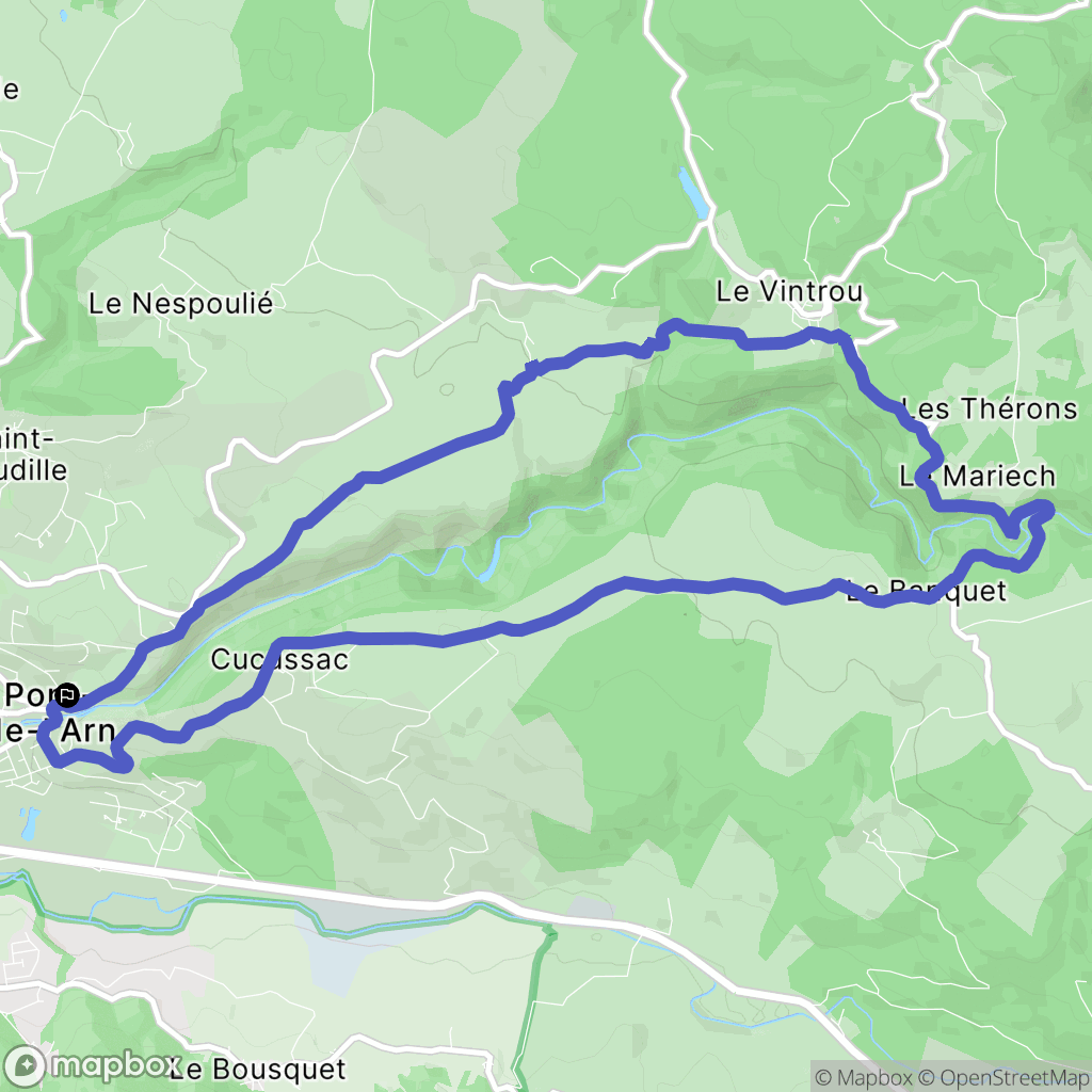 Pont-de-Larn : carte du parcours de randonnée - France