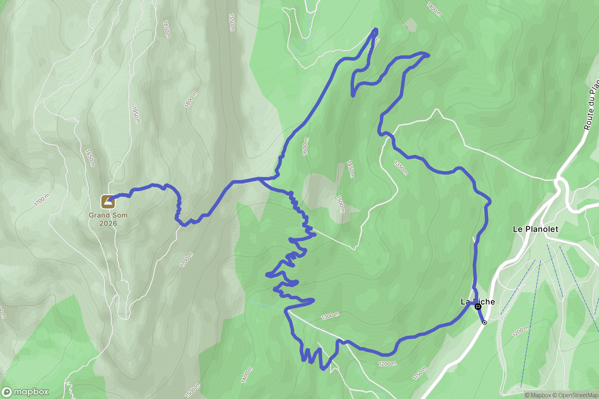 Saint-Pierre-d'Entremont : carte du parcours de randonnée - France