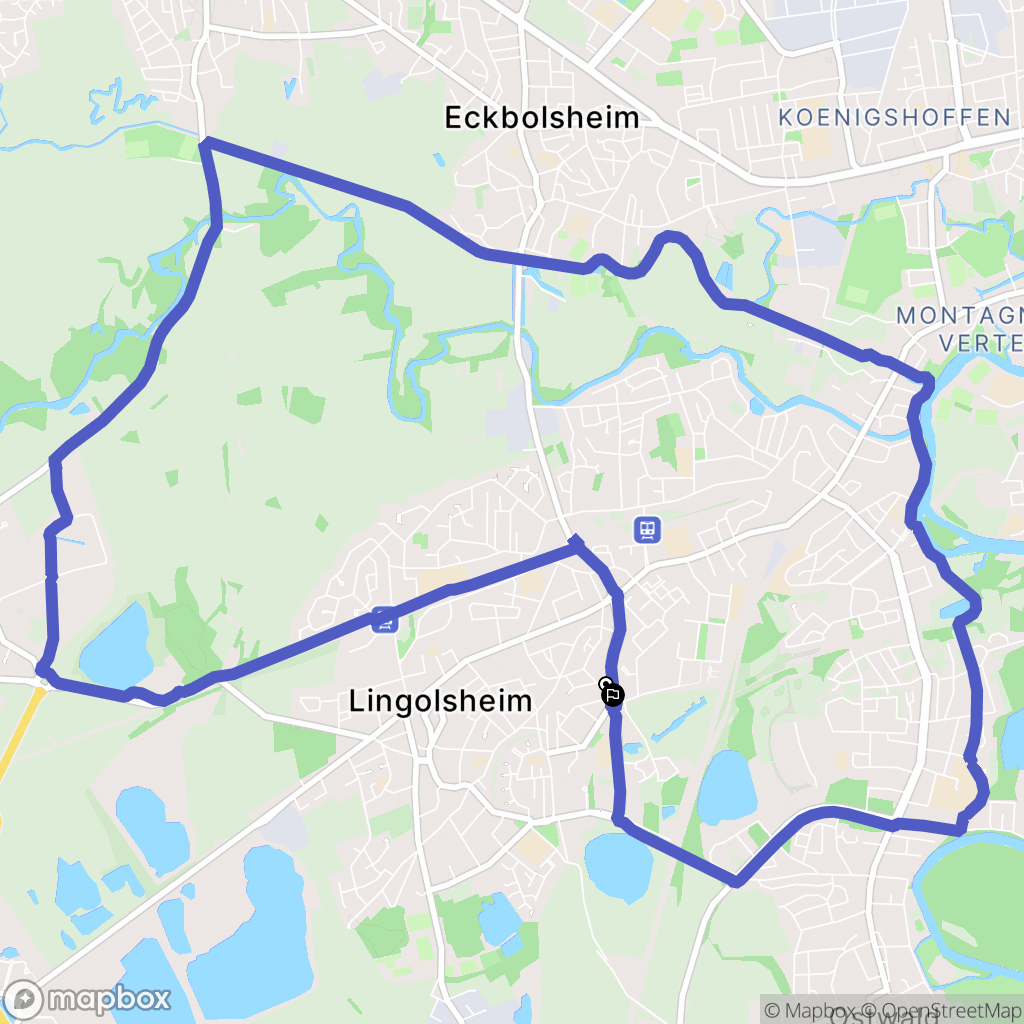 Lingolsheim : carte du parcours de randonnée - France