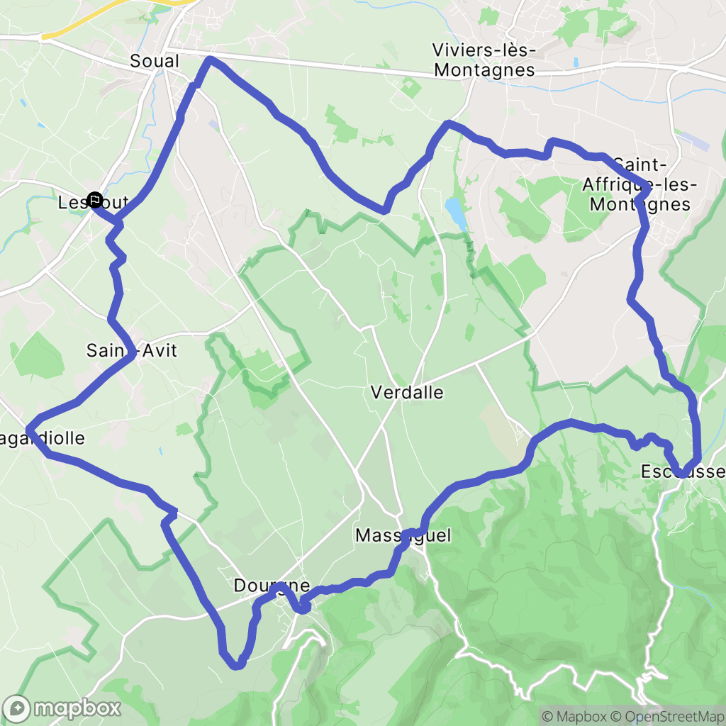 Lescout : carte du parcours de randonnée - France