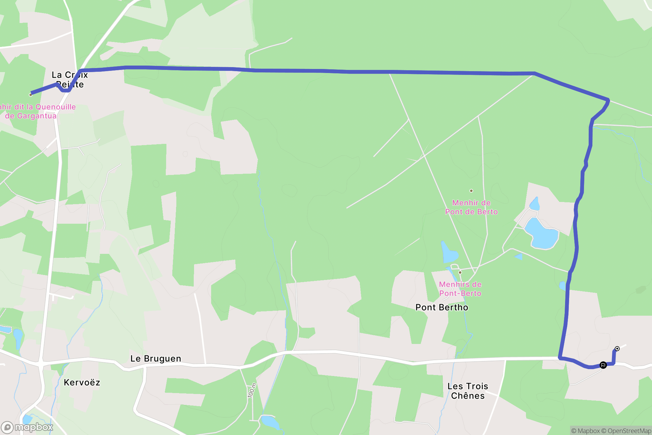 Plaudren : carte du parcours de randonnée - France