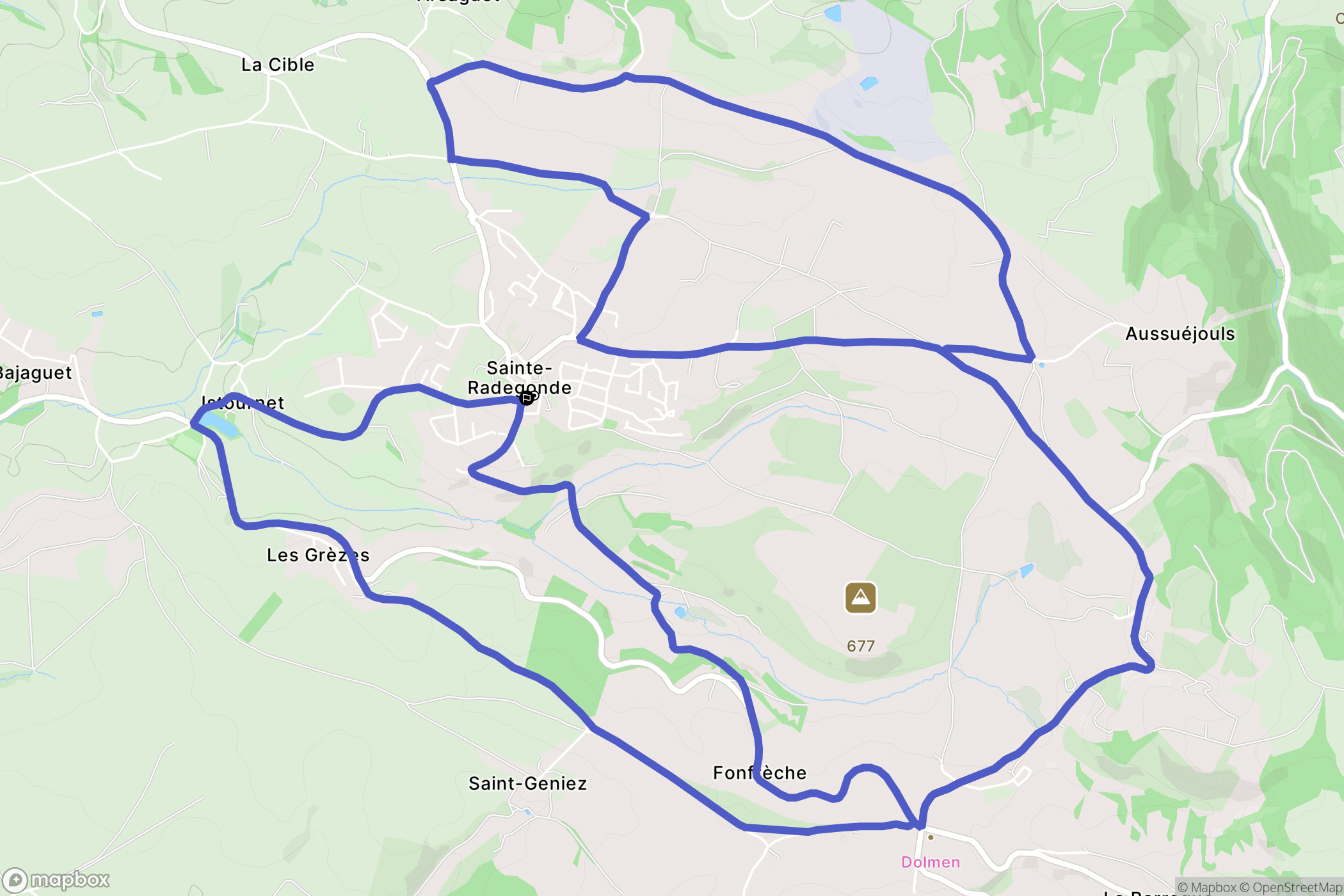 Sainte-Radegonde : carte du parcours de randonnée - France