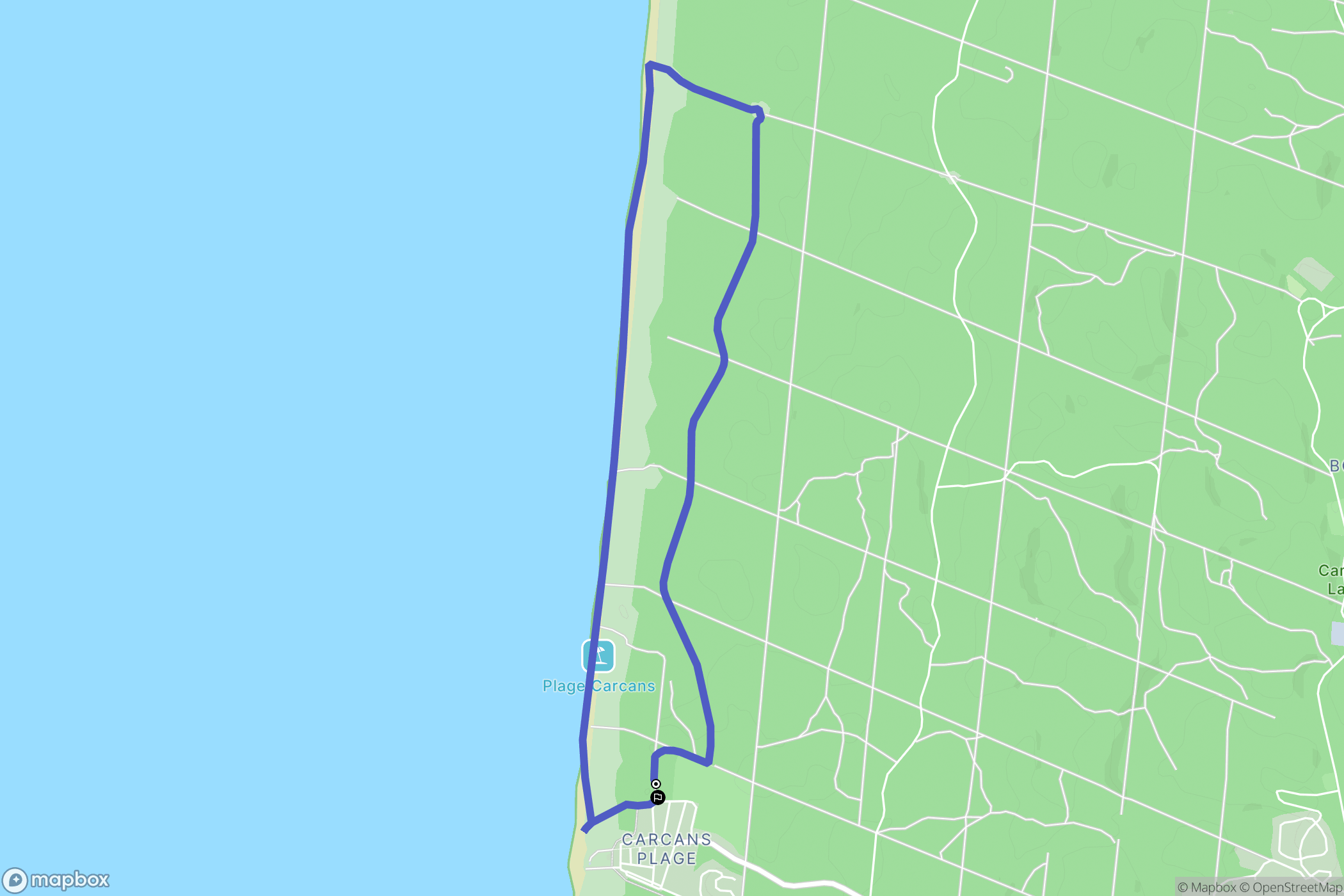 Carcans : carte du parcours de randonnée - France