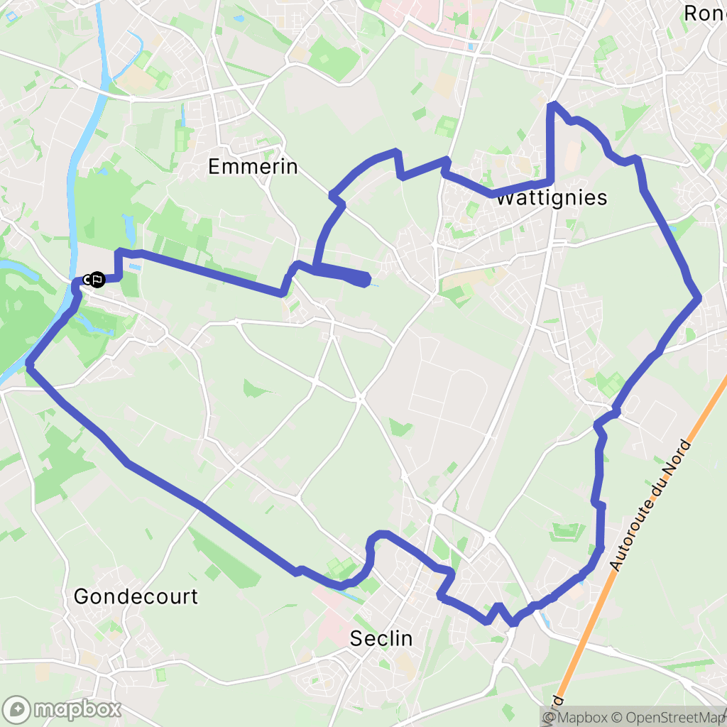 Houplin-Ancoisne : carte du parcours de randonnée - France