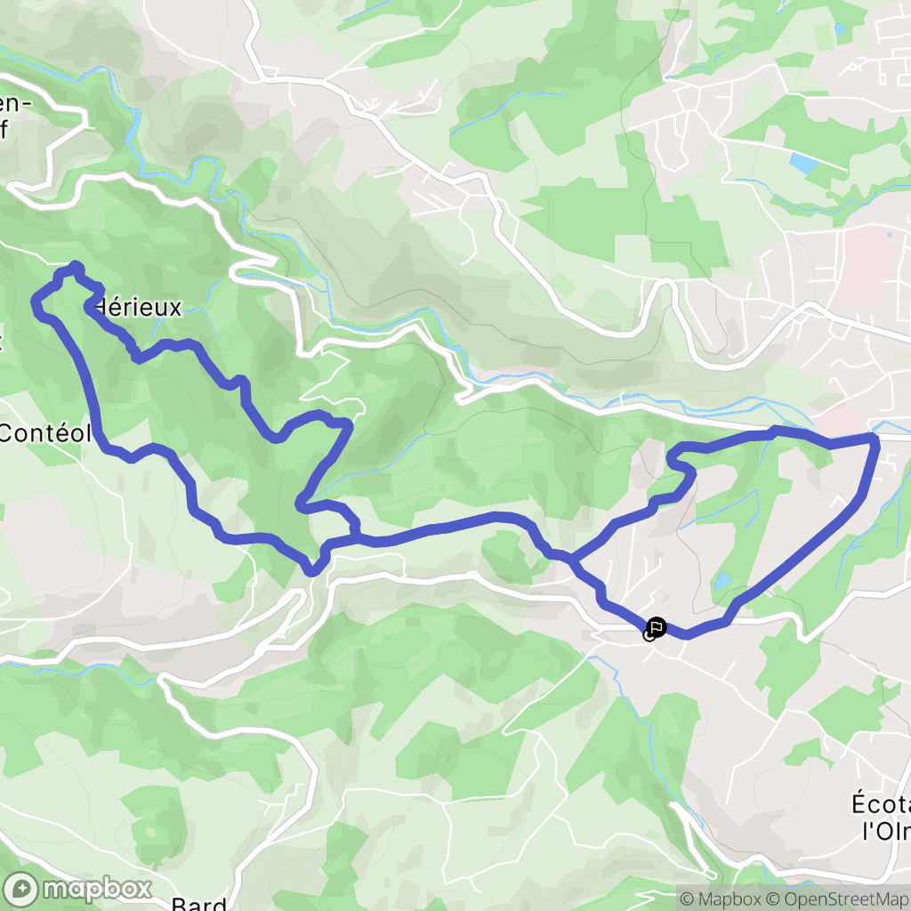 Bard : carte du parcours de randonnée - France