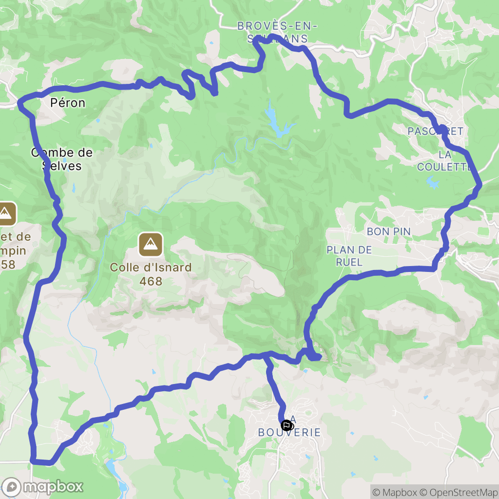 Roquebrune-sur-Argens : carte du parcours de randonnée - France
