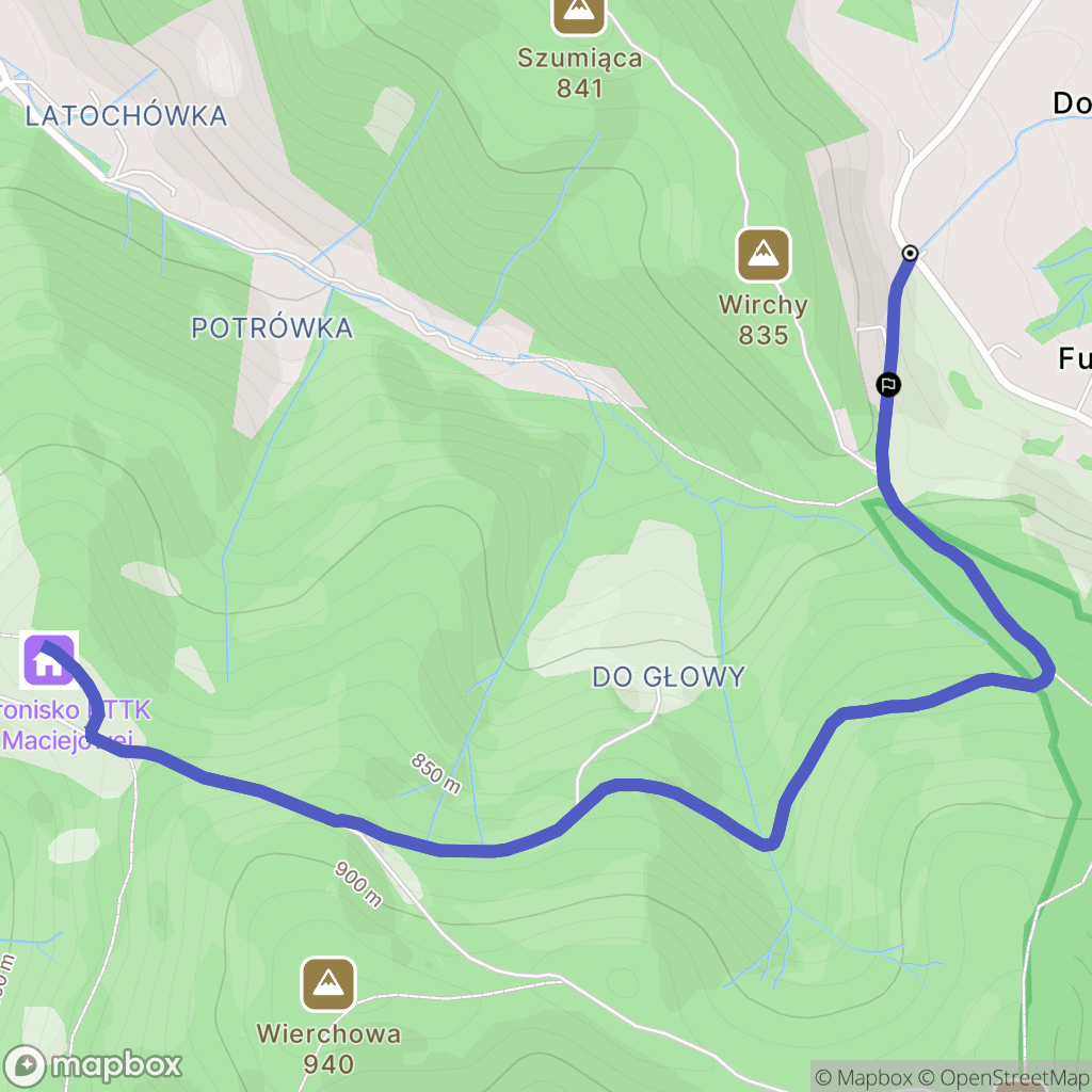 Olszówka: mapa trasy - Poland