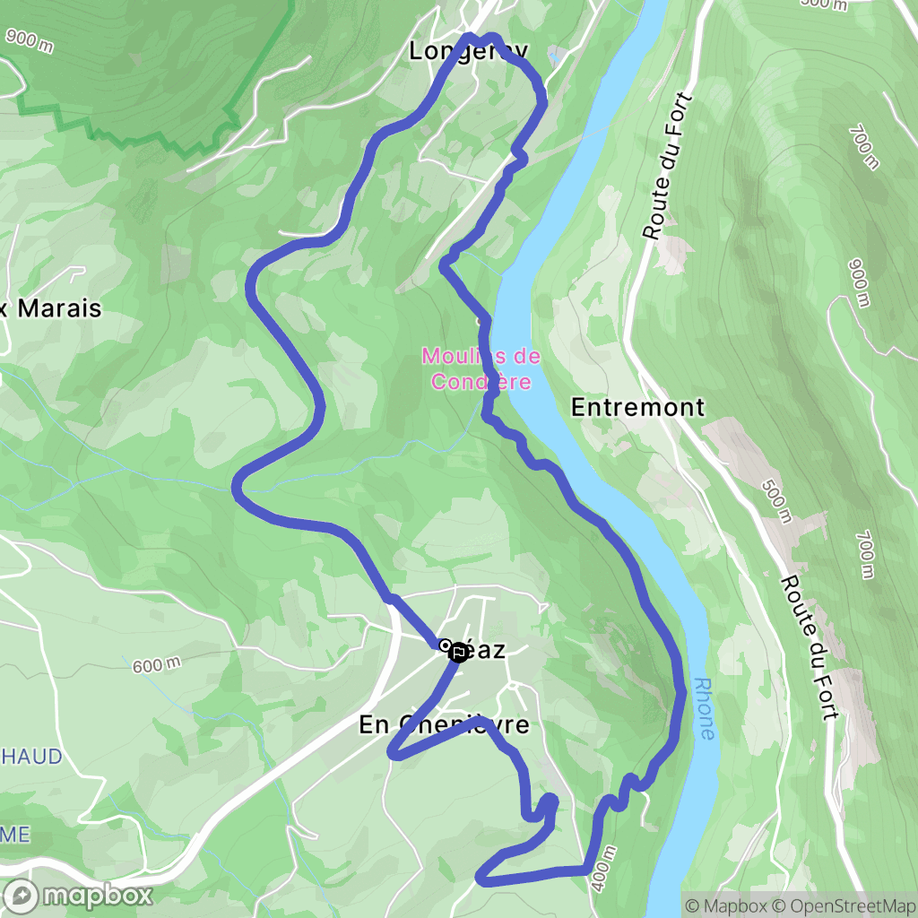 Léaz : carte du parcours de randonnée - France