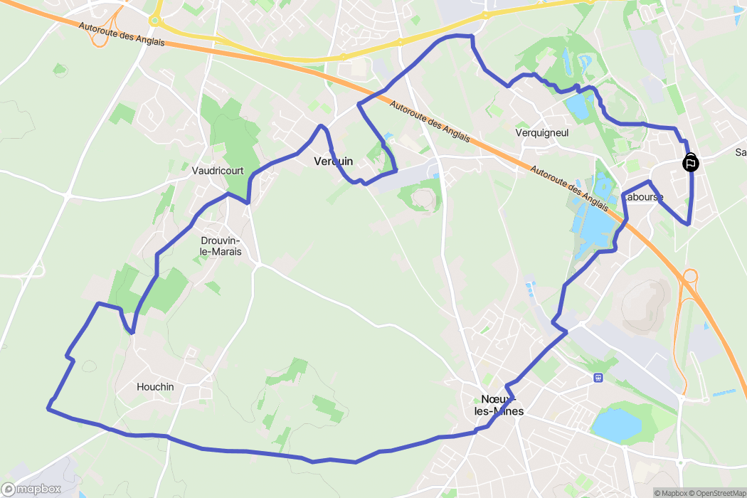 Labourse : carte du parcours de randonnée - France