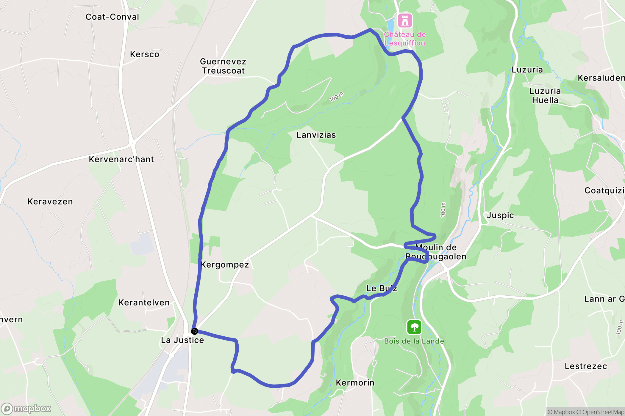 Pleyber-Christ : carte du parcours de randonnée - France