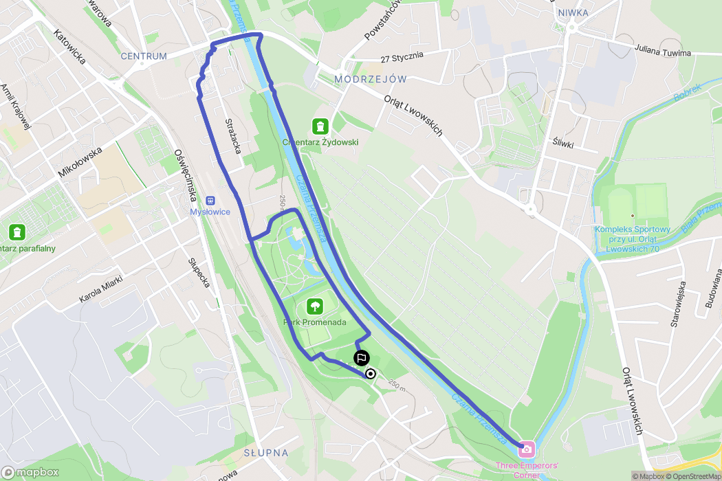 Mysłowice: mapa trasy - Poland