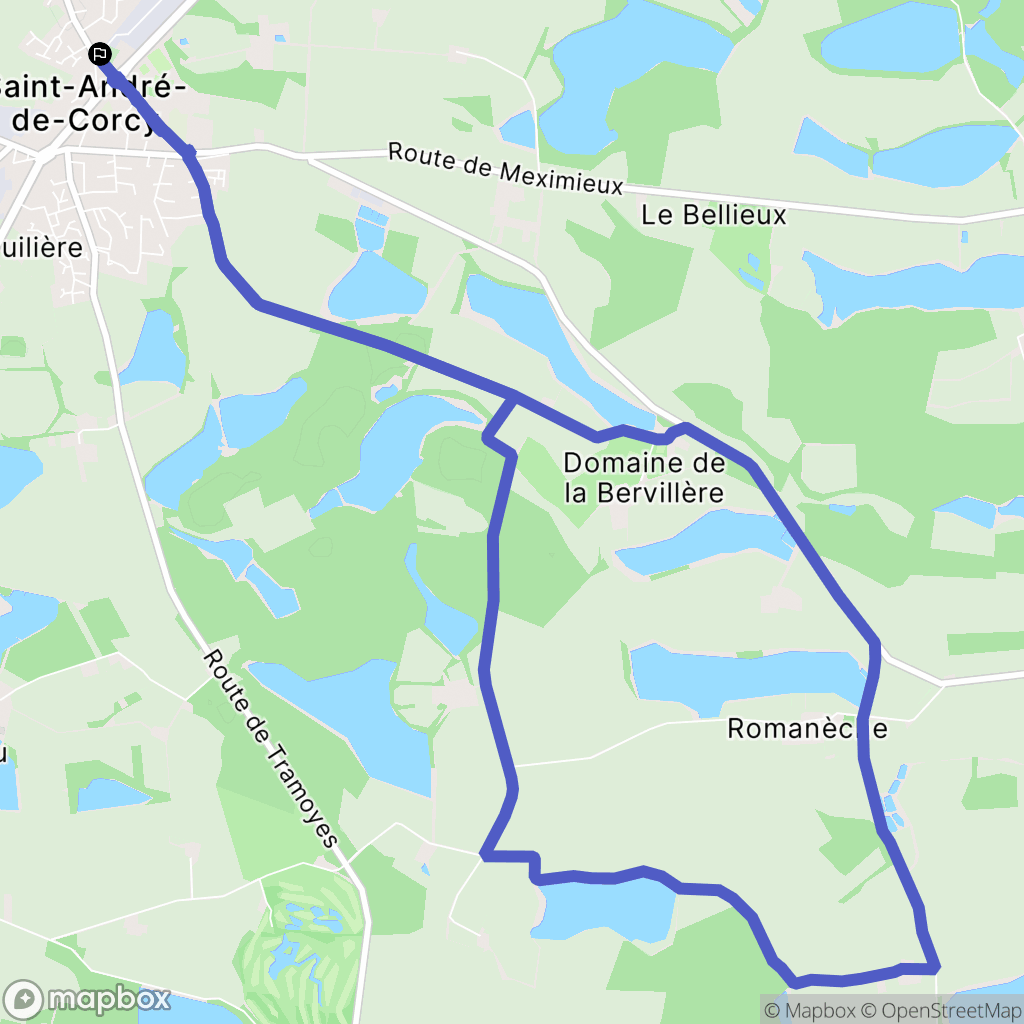 Saint-André-de-Corcy : carte du parcours de randonnée - France
