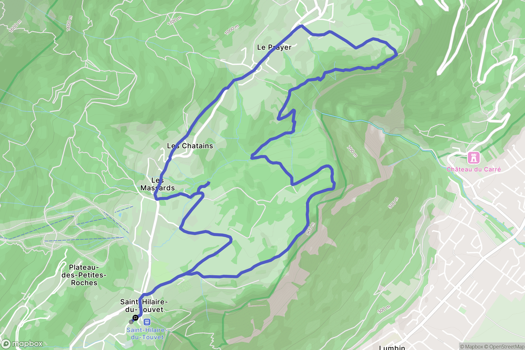 Plateau-des-Petites-Roches : carte du parcours de randonnée - France