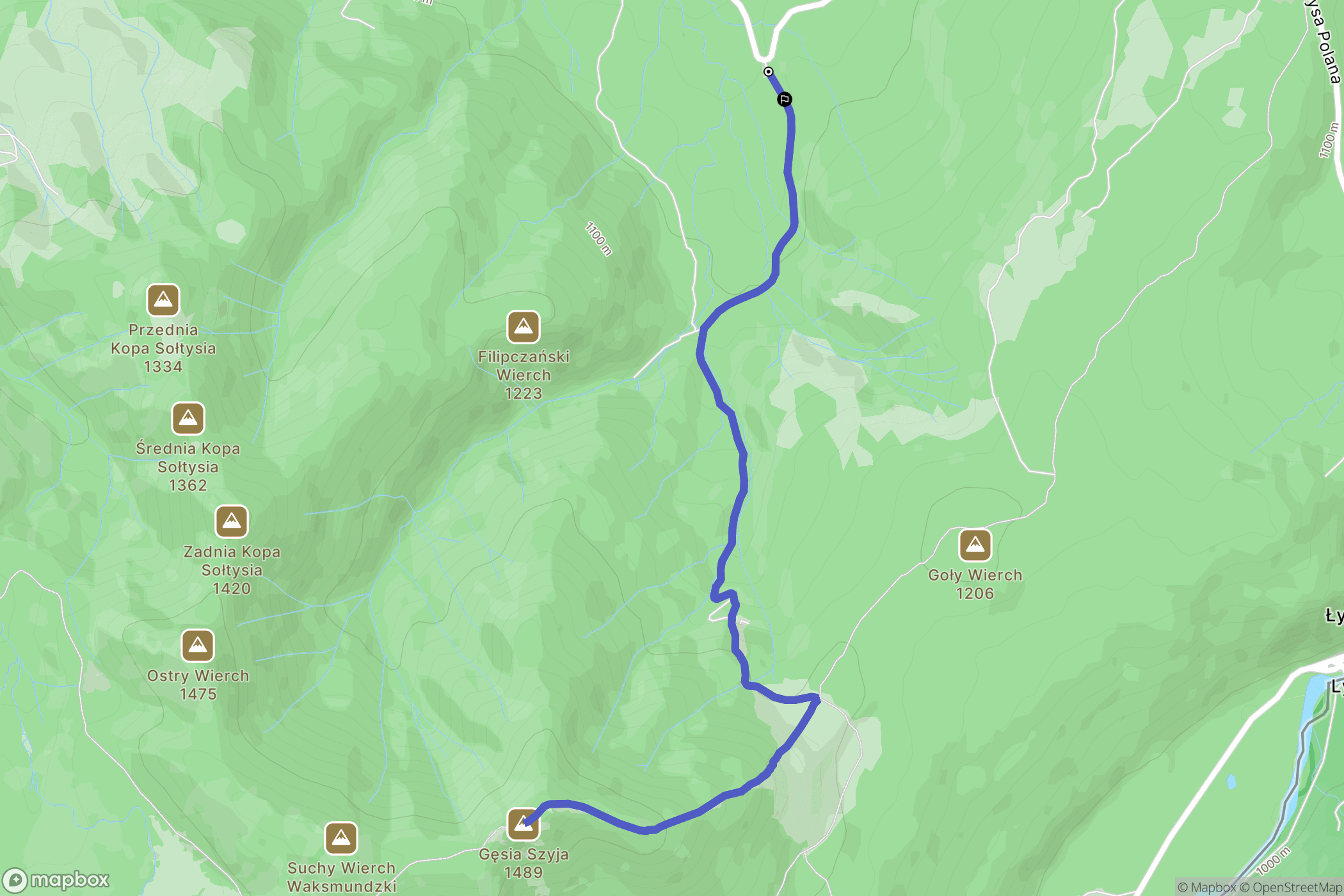 Zakopane: mapa trasy - Poland