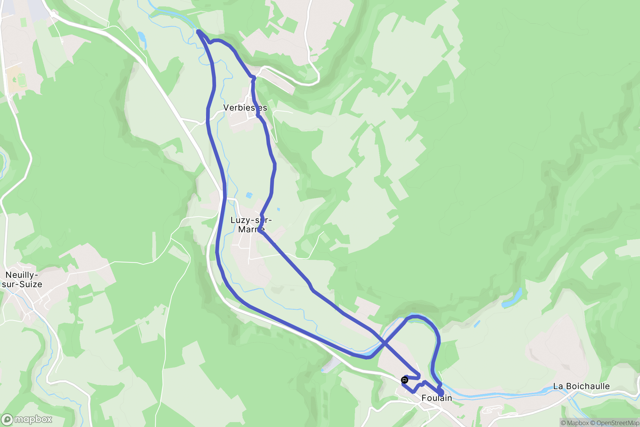Foulain : carte du parcours de randonnée - France