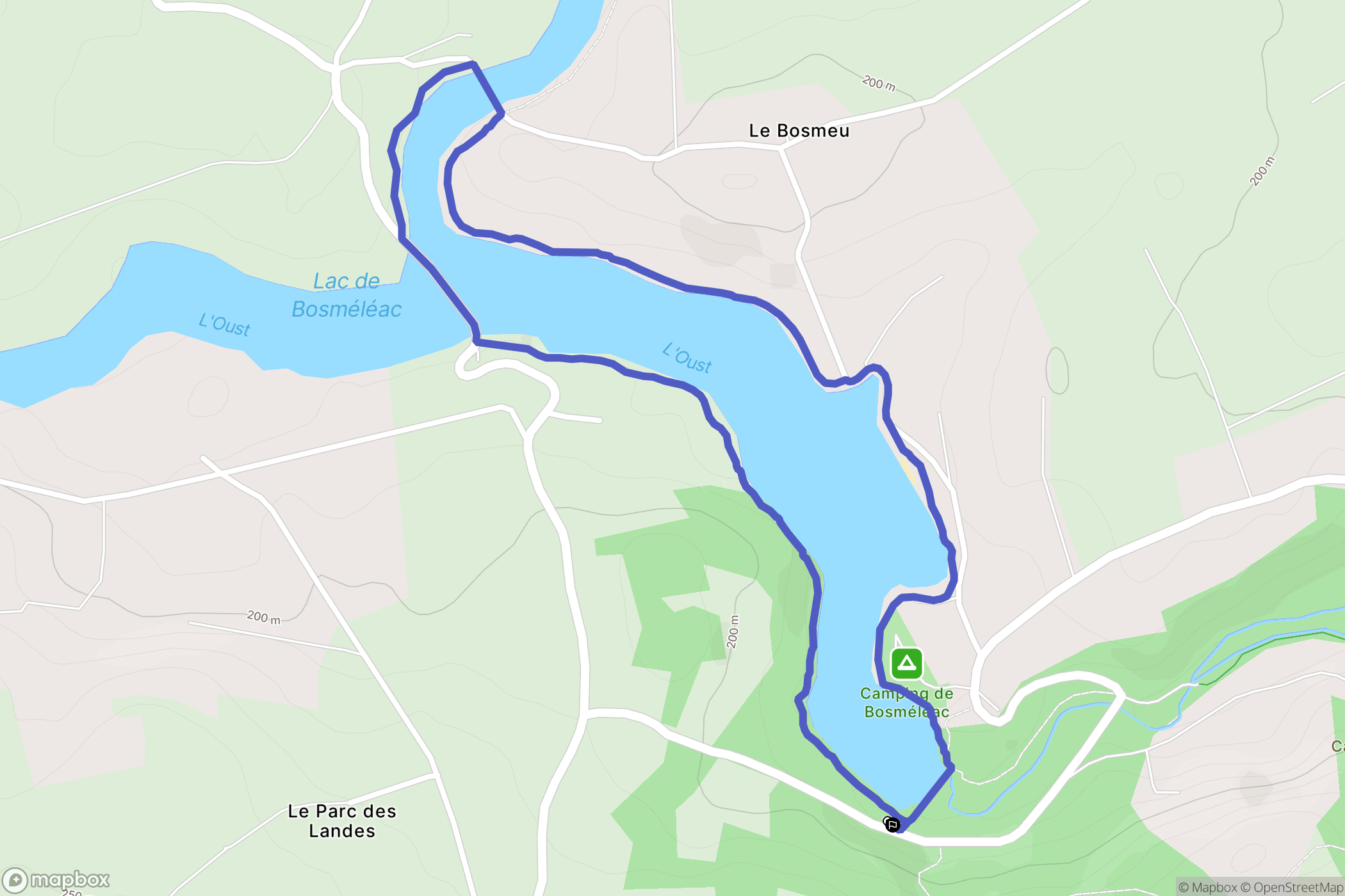 Merléac : carte du parcours de randonnée - France