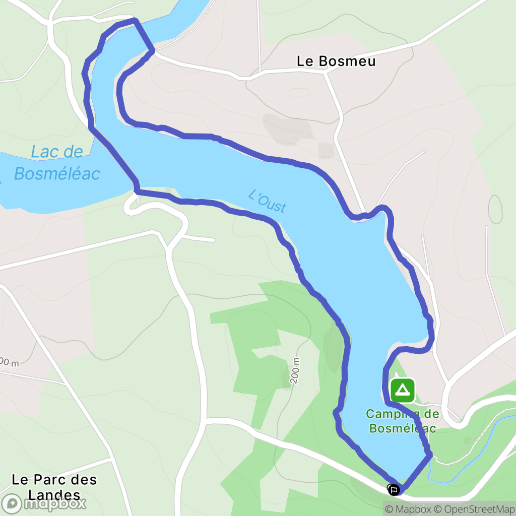 Merléac : carte du parcours de randonnée - France