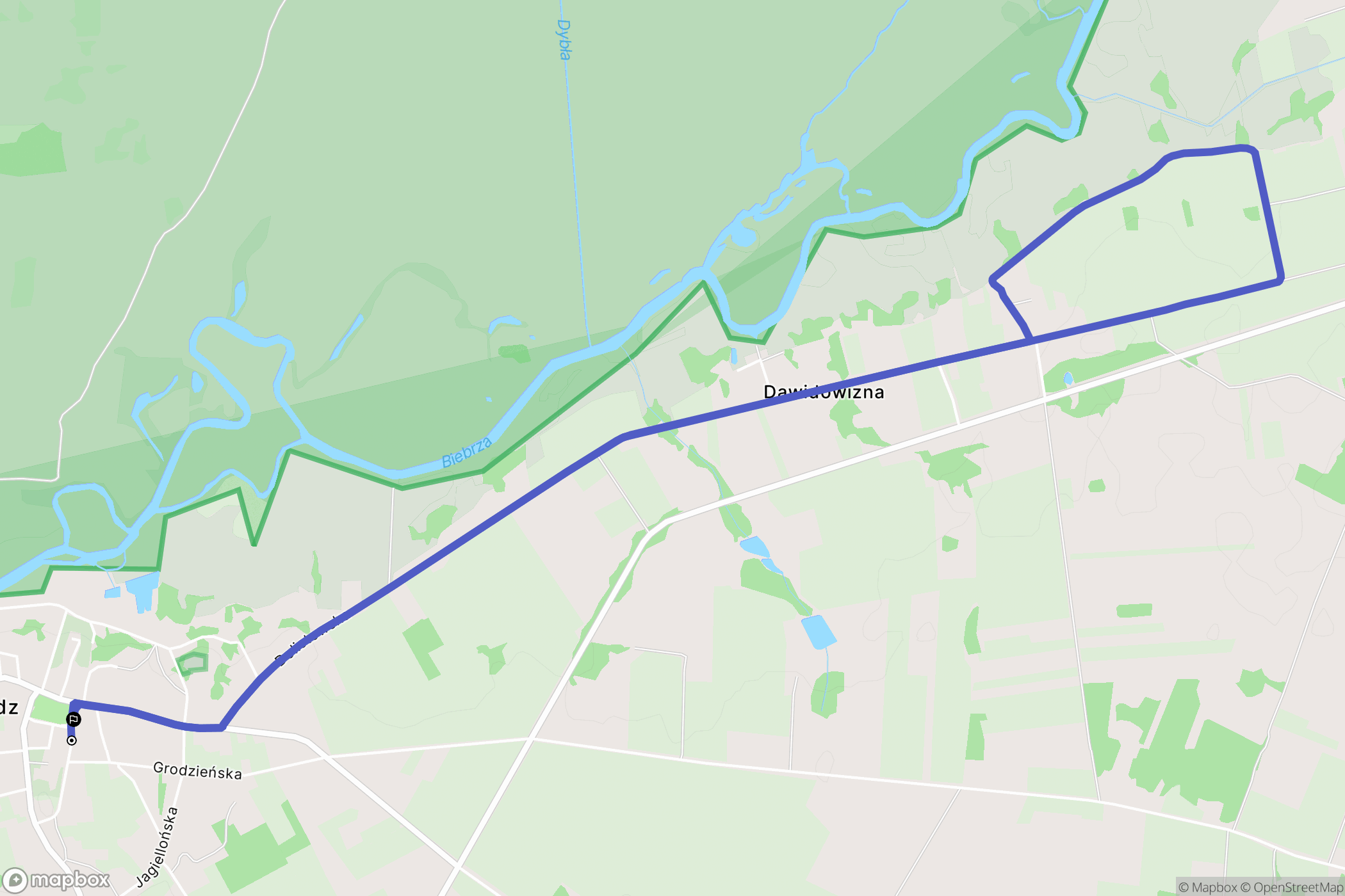 Goniądz: mapa trasy - Poland