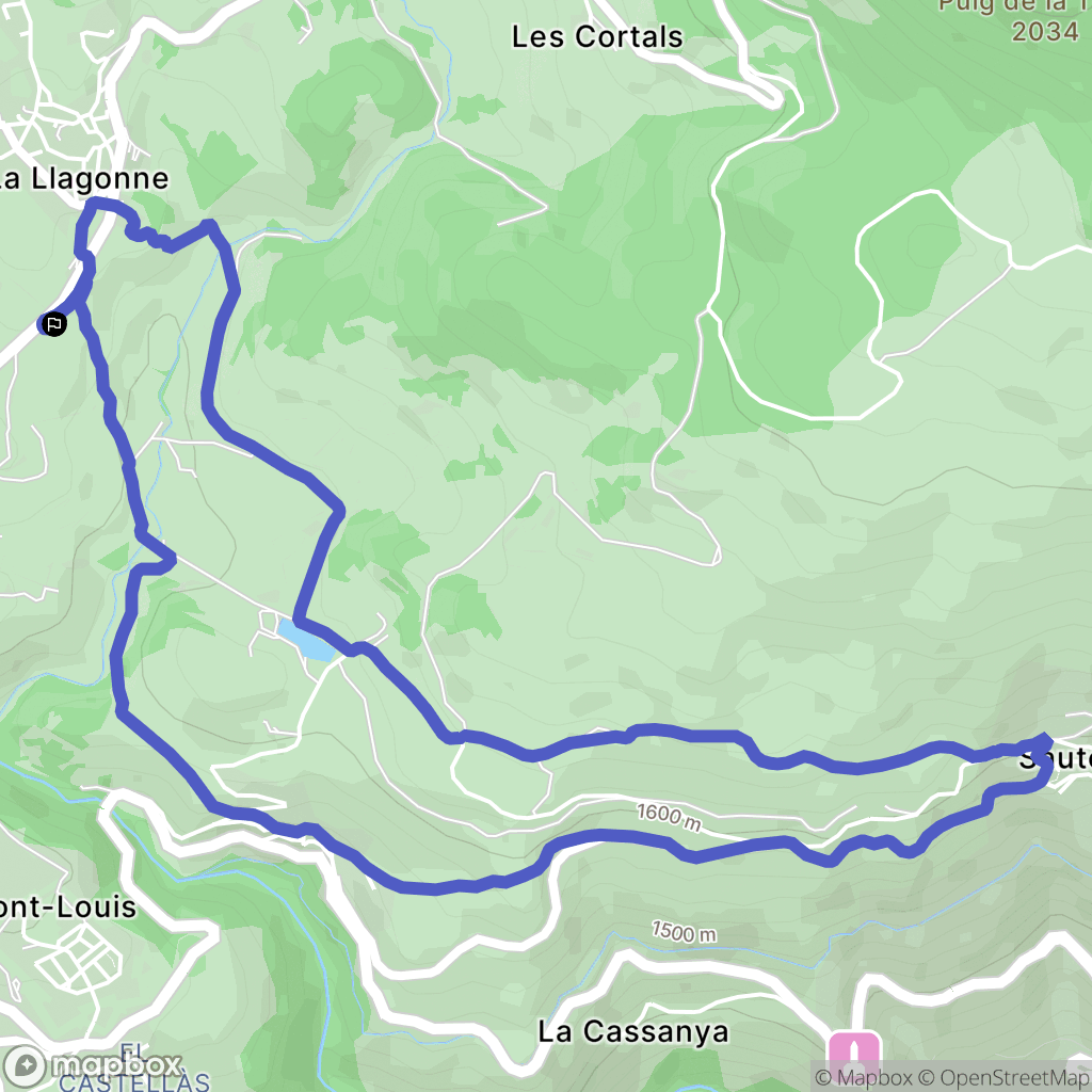 La Llagonne : carte du parcours de randonnée - France