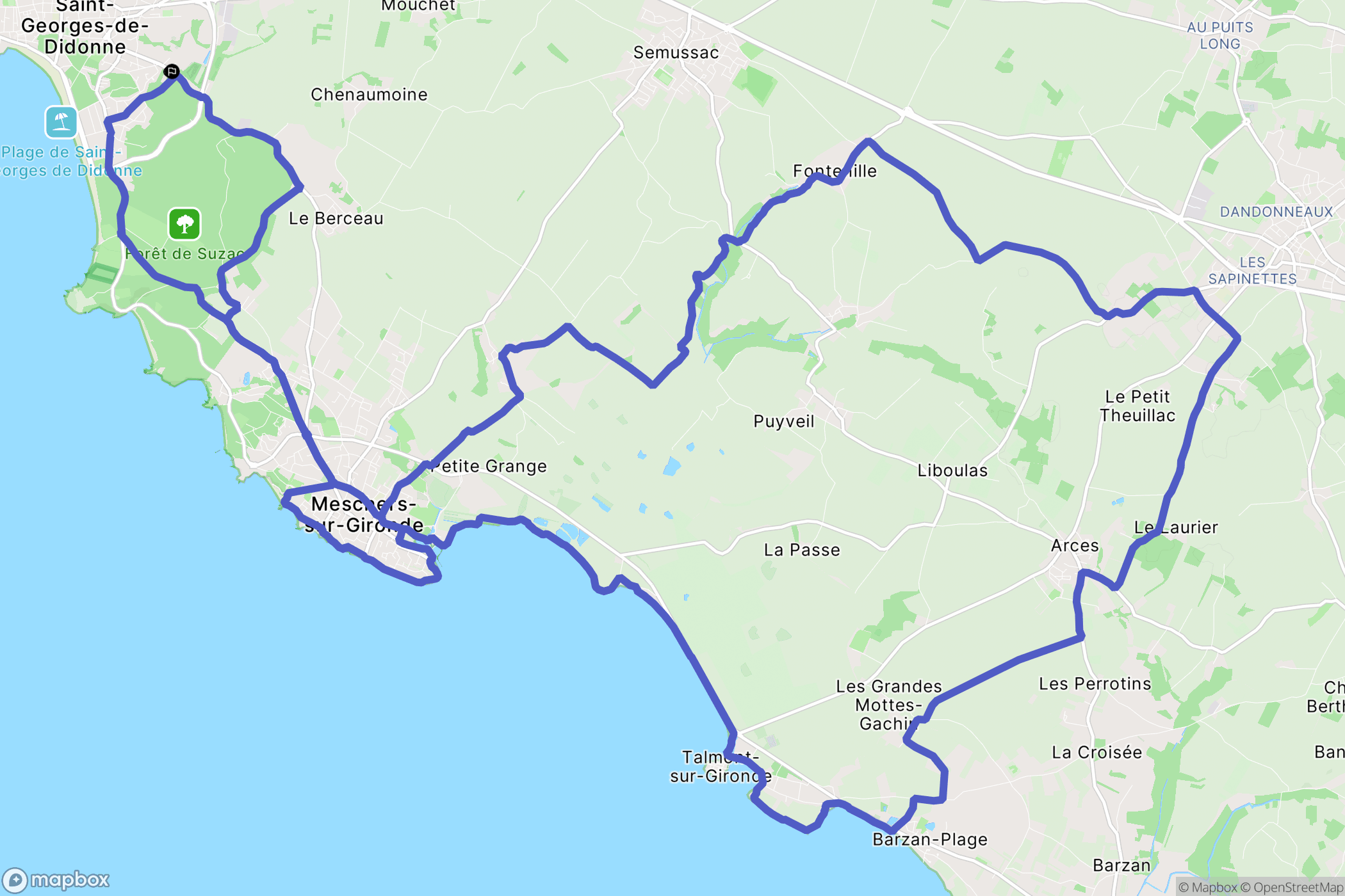 Saint-Georges-de-Didonne : carte du parcours de randonnée - France