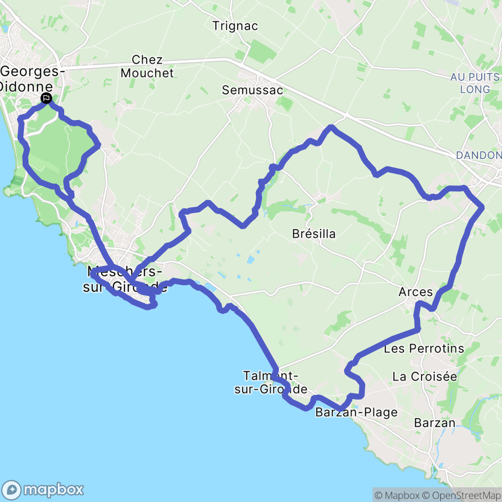 Saint-Georges-de-Didonne : carte du parcours de randonnée - France