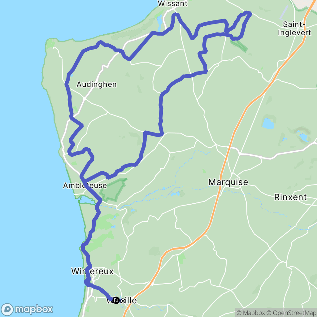 Wimille : carte du parcours de randonnée - France