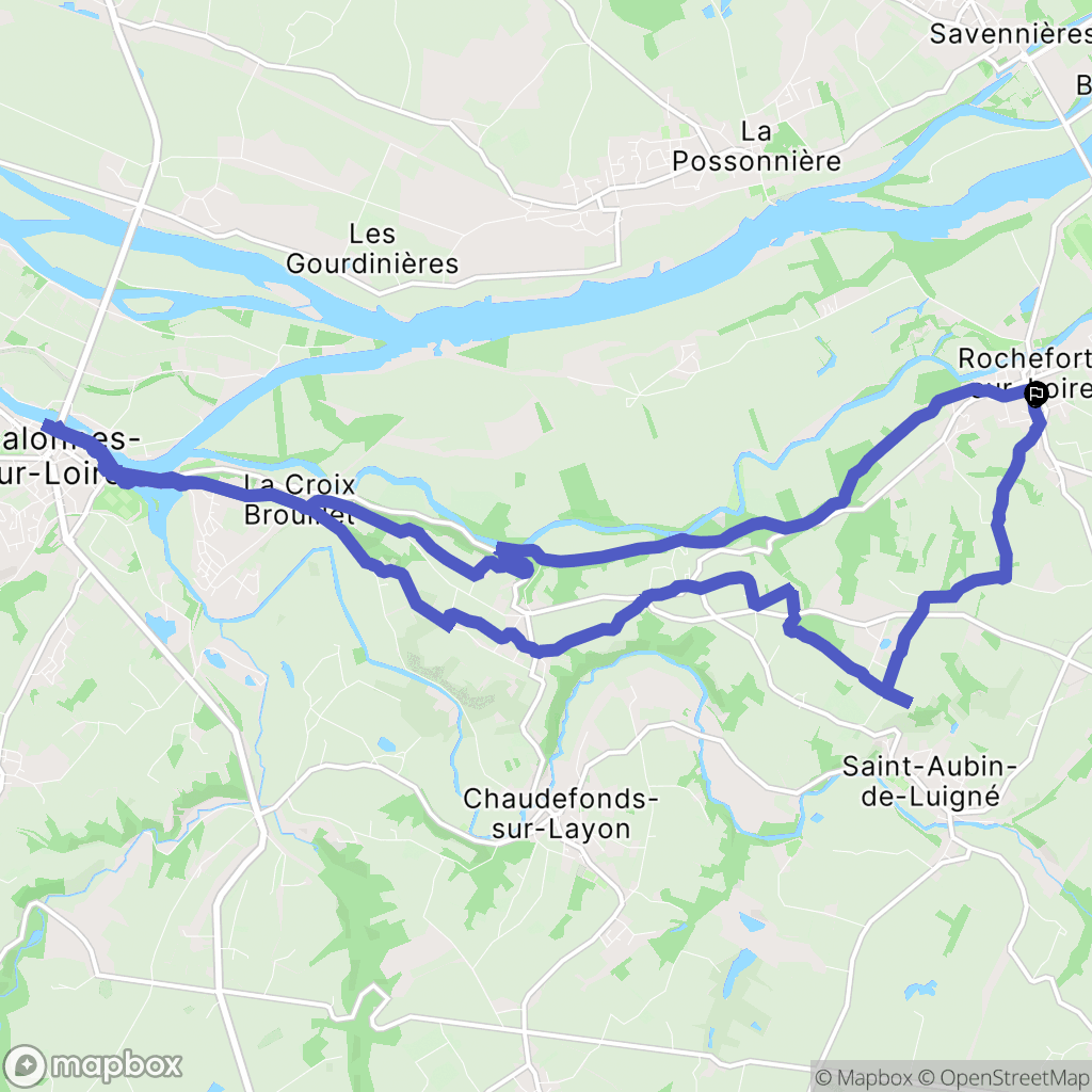 Rochefort-sur-Loire : carte du parcours de randonnée - France