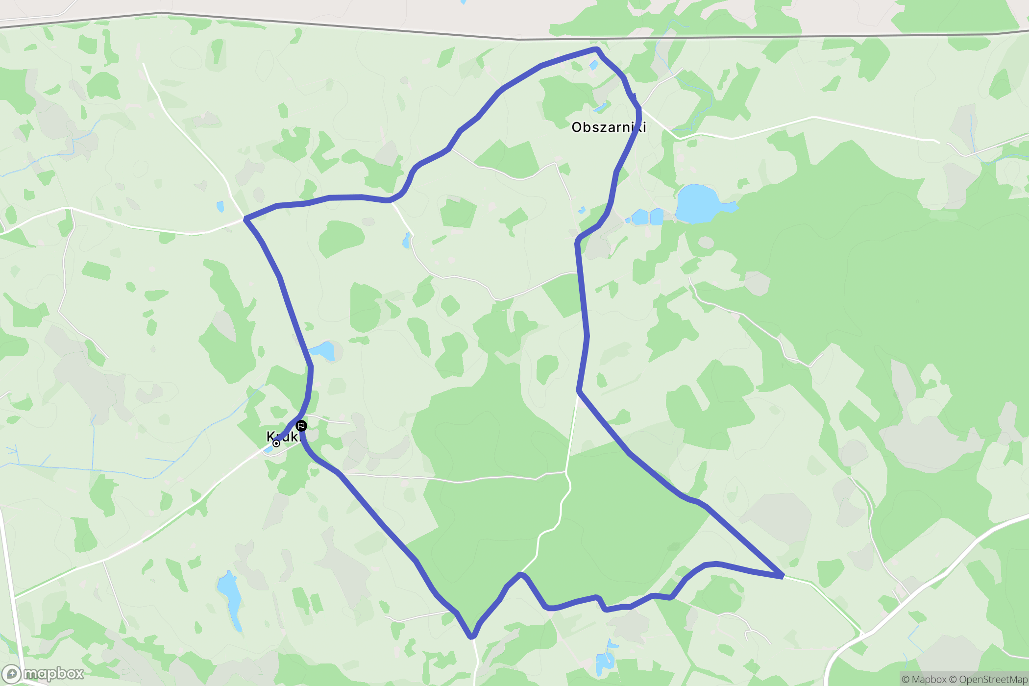 Kruki: mapa trasy - Poland