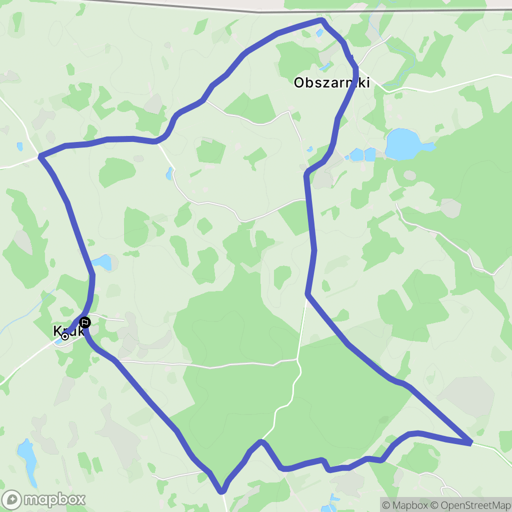 Kruki: mapa trasy - Poland