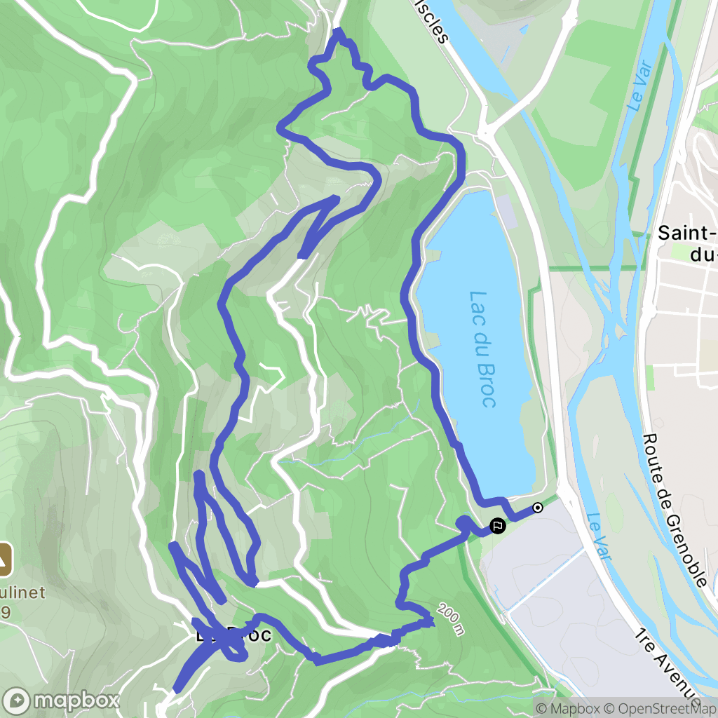 Le Broc : carte du parcours de randonnée - France
