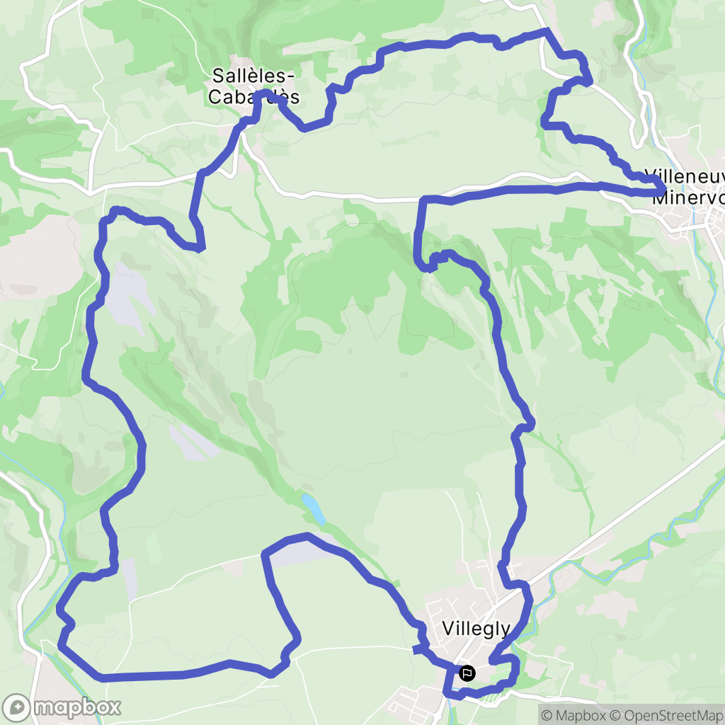 Villegly : carte du parcours de randonnée - France
