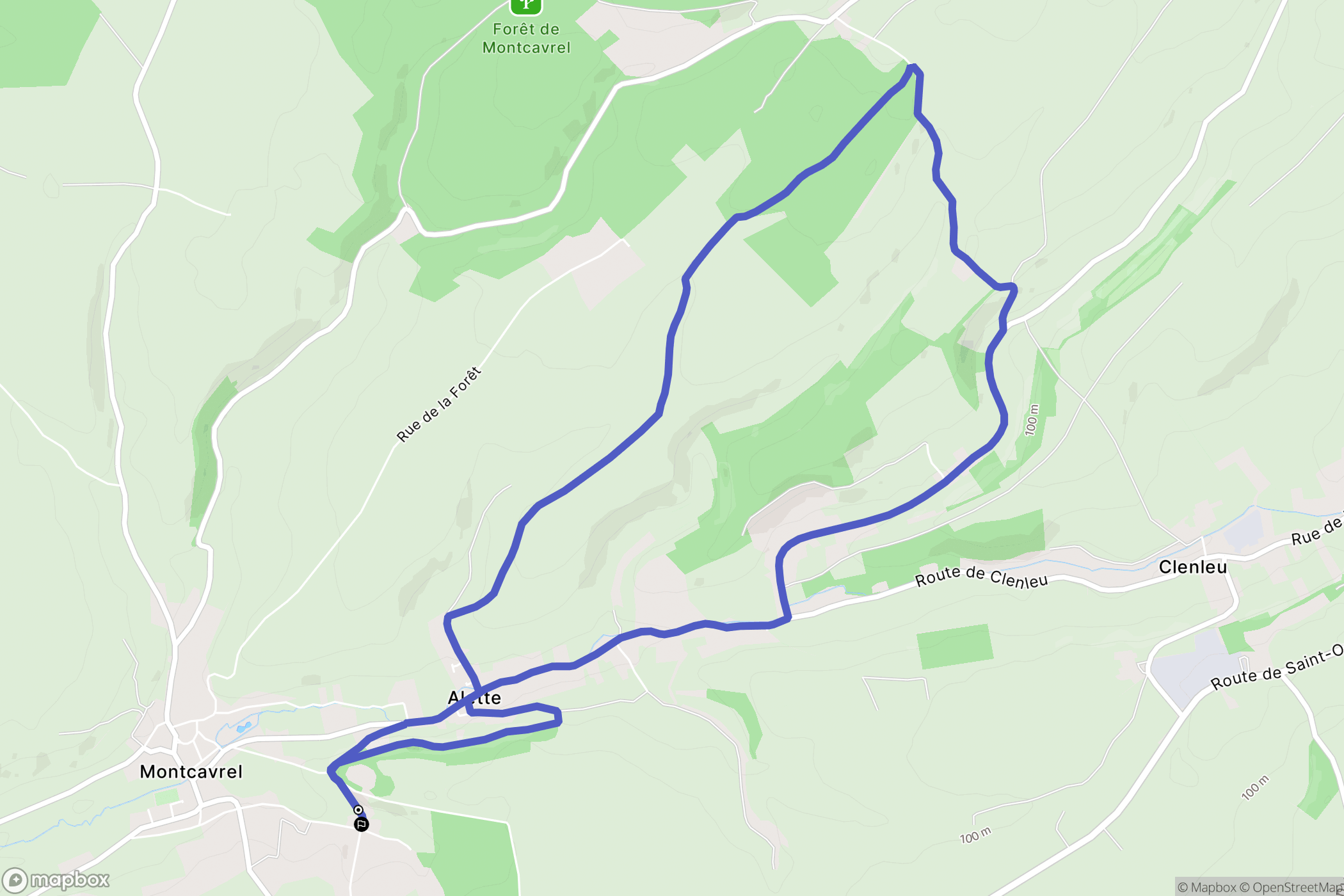 Montcavrel : carte du parcours de randonnée - France
